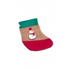 Yılbaşı, Yeniyıl, Christmas Çorabı, Kapı Süsü, Ağaç Süsü Kardan Adam Jüt Hasır Kumaş, Kırmızı